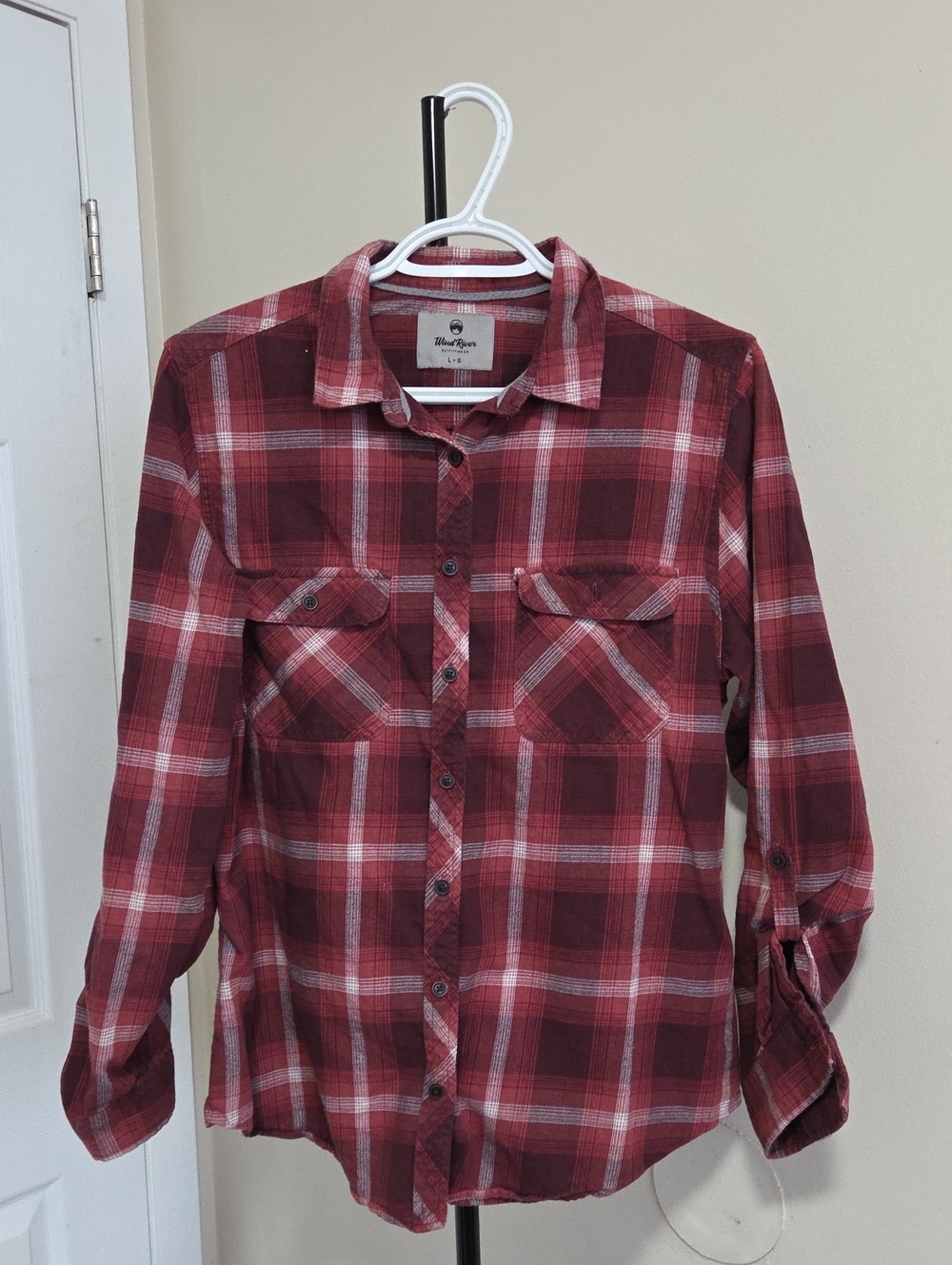 Windriver 100% Cotton Red Plaid Button-Down Shirt by Blue Iron